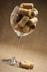 Wall Mural - Wine corks in glass