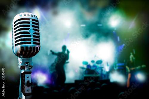 Obraz na płótnie canvas Ilustracja koncert z mikrofonem