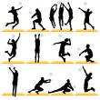 Volleyball silhouettes set