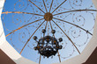 decorative dome with the big chandelier