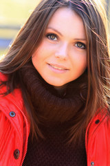 Wall Mural - Portrait of a young smiling woman