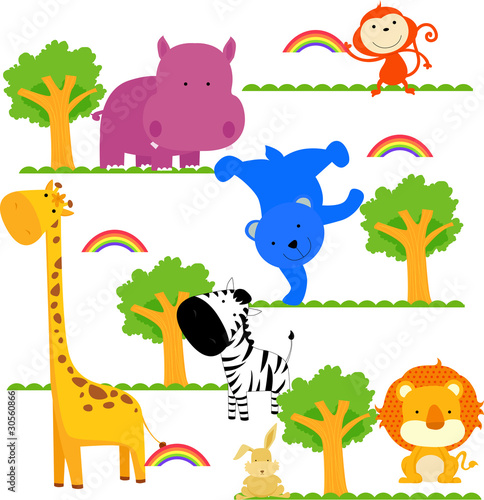 Fototapeta dla dzieci seamless animal pattern