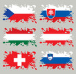 Splash flags set Middle Europe
