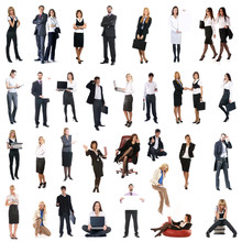 A Collage Of Images With A Lot Of Young Business People
