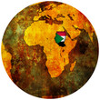 sudan flag on globe map
