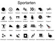 Sportarten - Icons mit Schatten