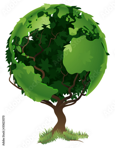 Fototapeta dla dzieci Globe world tree concept