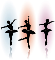 Wall Mural - Vector Illustration of  dancing  ballerinas