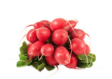 Bunch Of Red Radish Isolated On White