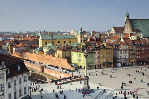 Board z aluminiowym obramowaniem Widok na panoramę starego miasta, warszawa, polska
