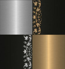 black silver and gold vintage background