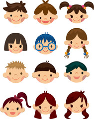 Sticker - cartoon child face icon