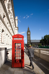 Fototapete - Big Ben and Red Phone Booth