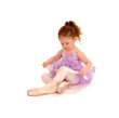 Tiny Ballet Dancer playind dressup in pointe shoes