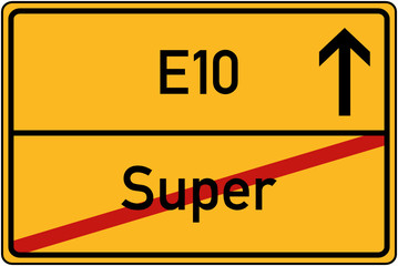 Ortstafel Super und E10