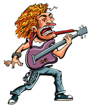 Cartoon Of A Heavy Metal Singer