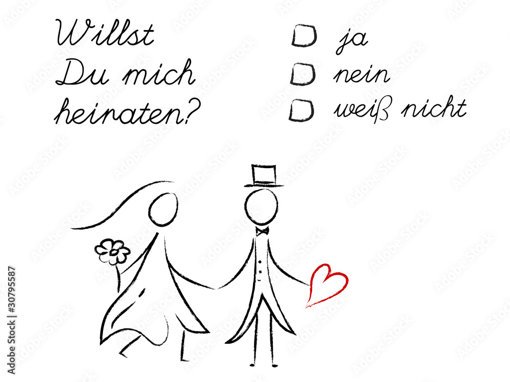 Fototapete Willst Du Mich Heiraten Ja Nein Vielleicht Fototapeten Gulien Diavel
