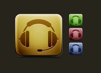 Sticker - headset icon set