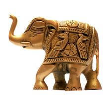 Decorative Golden Elephant Isolated Over White