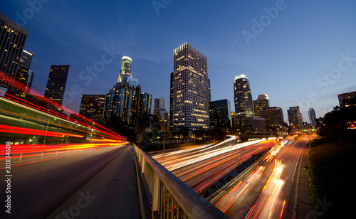 Fotoboard na płycie Zajęty los angeles w nocy