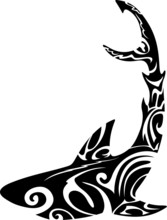 Squalo Tatuaggio Sagoma Astratta-Shark Tattoo-Vector