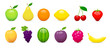 Fruits vectoriels sur fond blanc 1