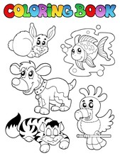 Coloring Book With Happy Pets 1