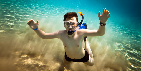 Snorkeler. Red sea