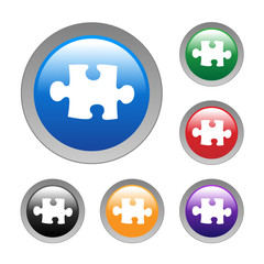 Sticker - SOLUTIONS Web Buttons (ideas jigsaw piece questions and answers)