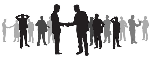 Wall Mural - business people shaking hands