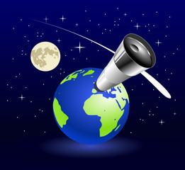 Wall Mural - earth blue planet in space to background