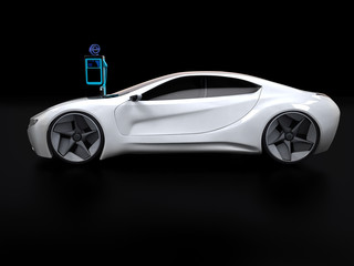 Fototapete - elektromobil Ladestation Sportwagen 3D