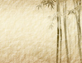 Fototapeta Sypialnia - bamboo on old grunge antique paper texture .