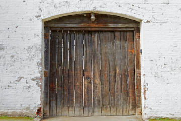 Old wood fort doors center