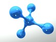 blue reflective molecular structure on white