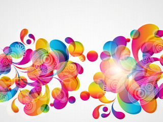 Aufkleber - Abstract background with bright circles and teardrop-shaped arch