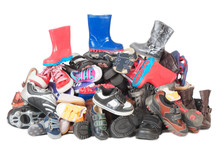 Pile Of Childrens Old Shoes #3 | Isolated