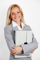 Wall Mural - business woman with case