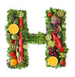 Fruit and vegetable alphabet - letter H