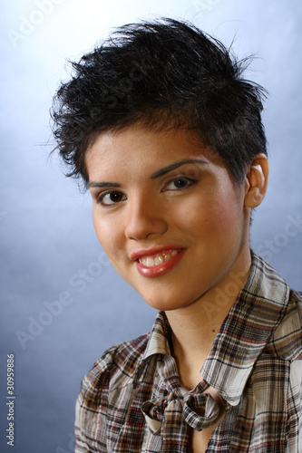 Young Fashion Model Teenage Girl With Short Hair Kaufen