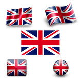 Fototapeta  - united kngdom flag icon set uk