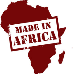 Wall Mural - Abstract grunge stamp with the word Made in Africa