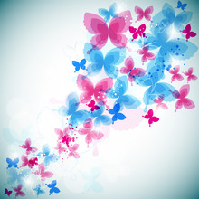Colorful Background With Butterfly