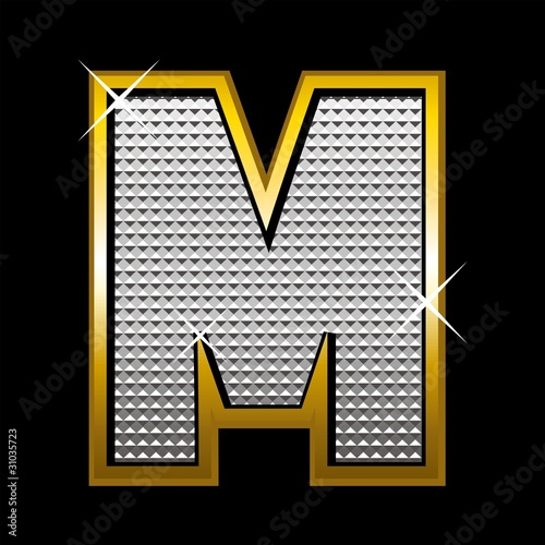 Plakat na papierze fotorealistycznym Bling bling czcionka type_letter m