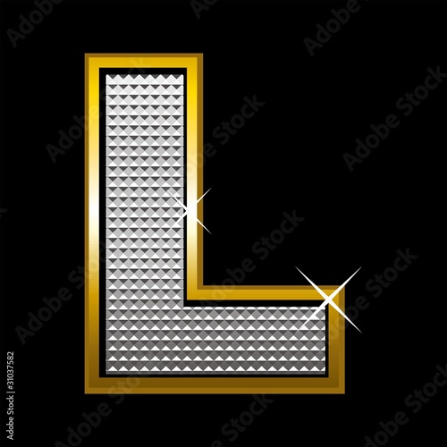 Plakat na papierze fotorealistycznym Bling bling czcionka type_letter l