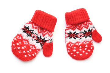 Pair of red mittens