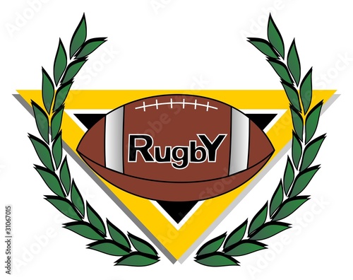 Plakat na papierze fotorealistycznym Tarcza rugby