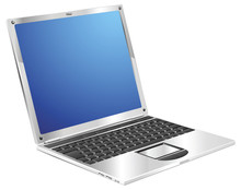 Shiny Stylish Metallic Laptop Diagonal View
