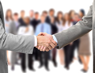 handshake isolated on business background