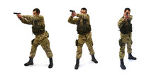 Aiming Soldier White Background